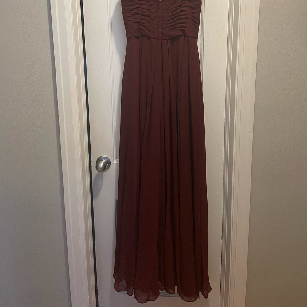 Floor-Length Formal Dress- Size 4, Wine View 2